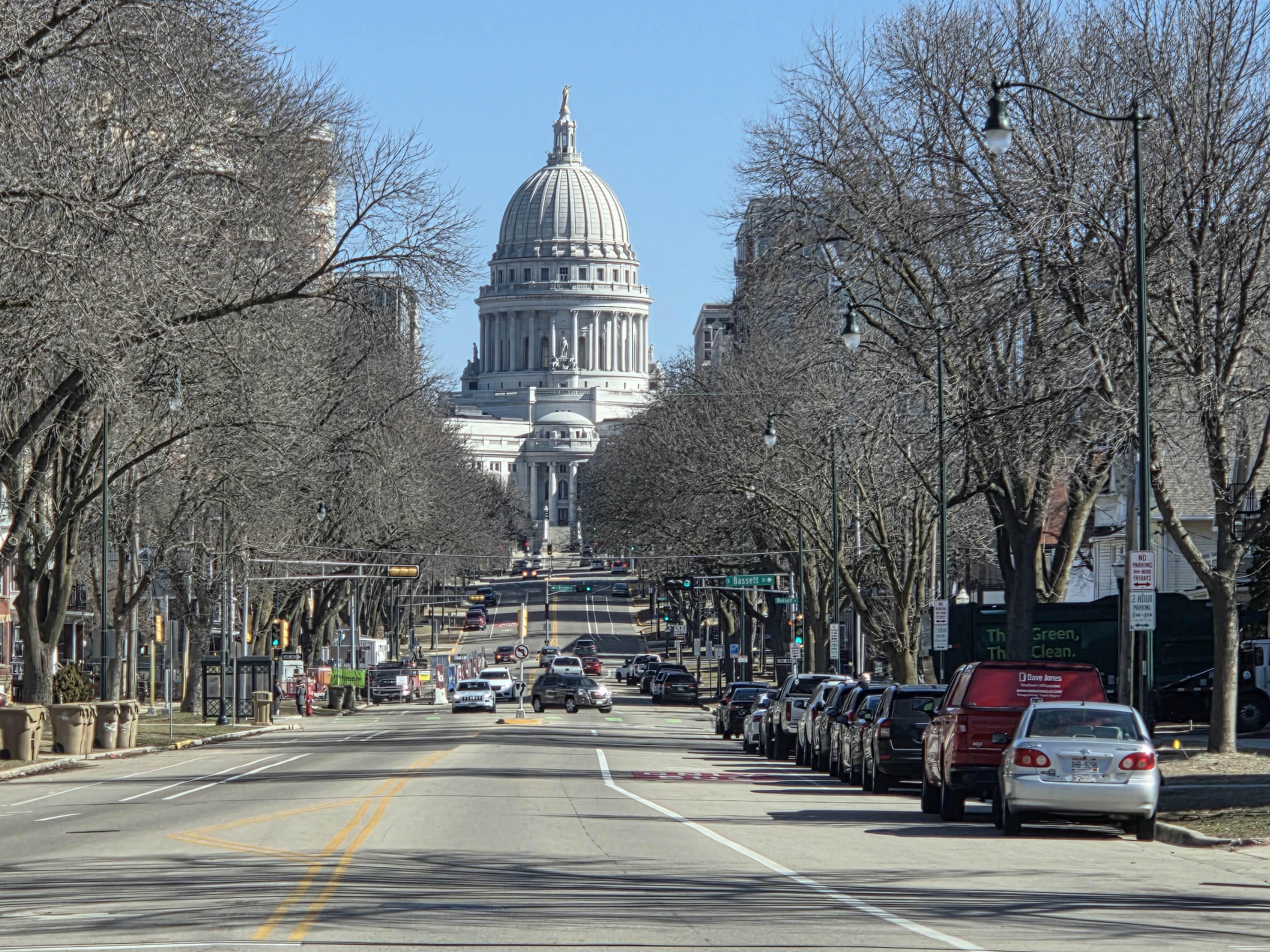Junk removal service in Madison, WI — State Street with the Wisconsin State Capitol in the background